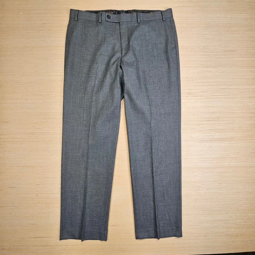 Lauren Ralph Lauren Dress Pants Mens 38x30 Gray Micro Houndstooth Stretch